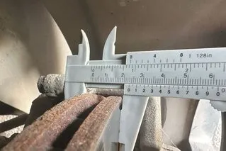 example of how to measure the thickness of the rotor and check if you need to replace it